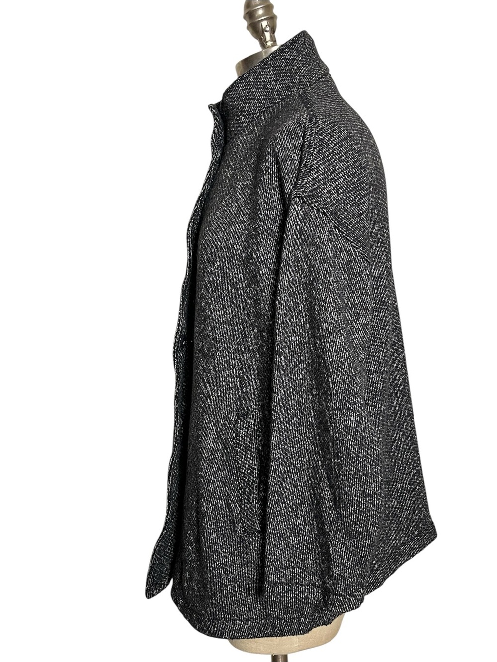 Eileen Fisher Organic Cotton Terry Stand Collar Jacket Minimalist Comfort XS - Picture 8 of 14
